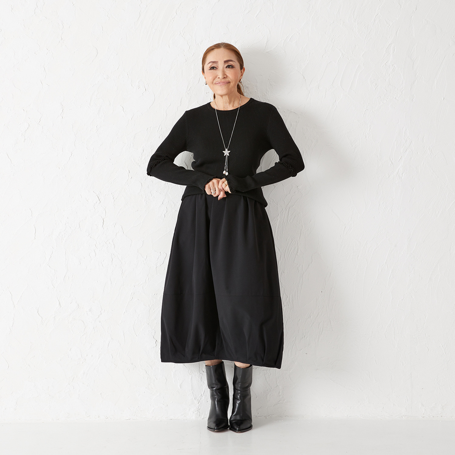 エアリーフェアリー 袖フリルアクセント ニットプルオーバー