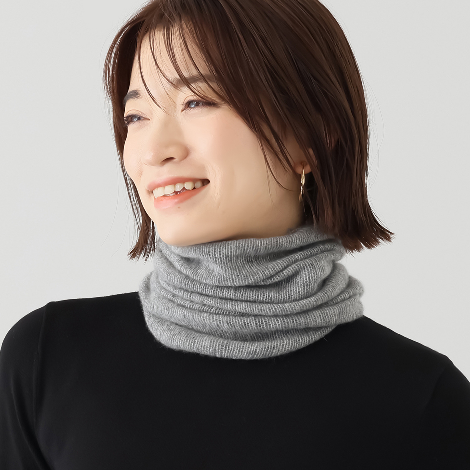 エアリーフェアリー カシミヤ１００％ 帽子にもなる スヌード