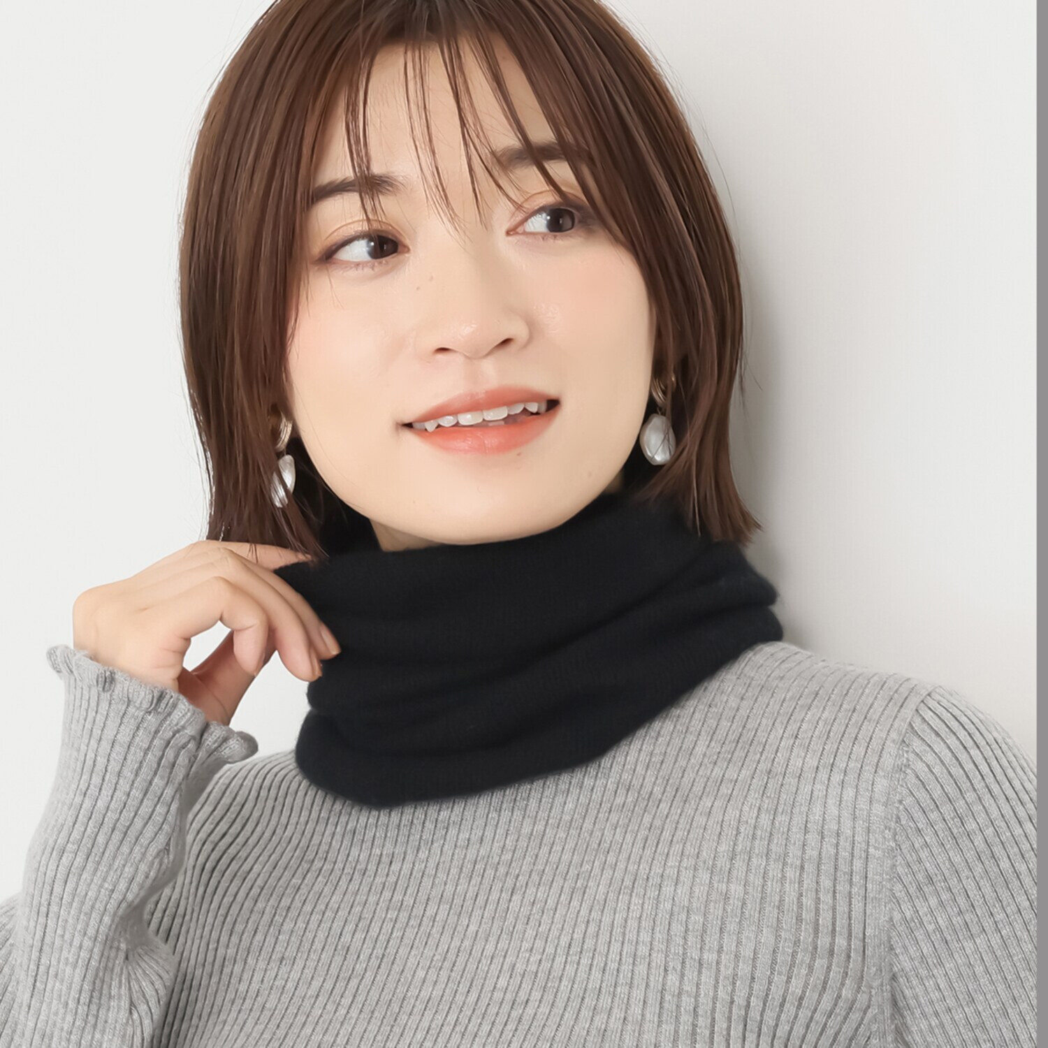 エアリーフェアリー カシミヤ１００％ 帽子にもなる スヌード