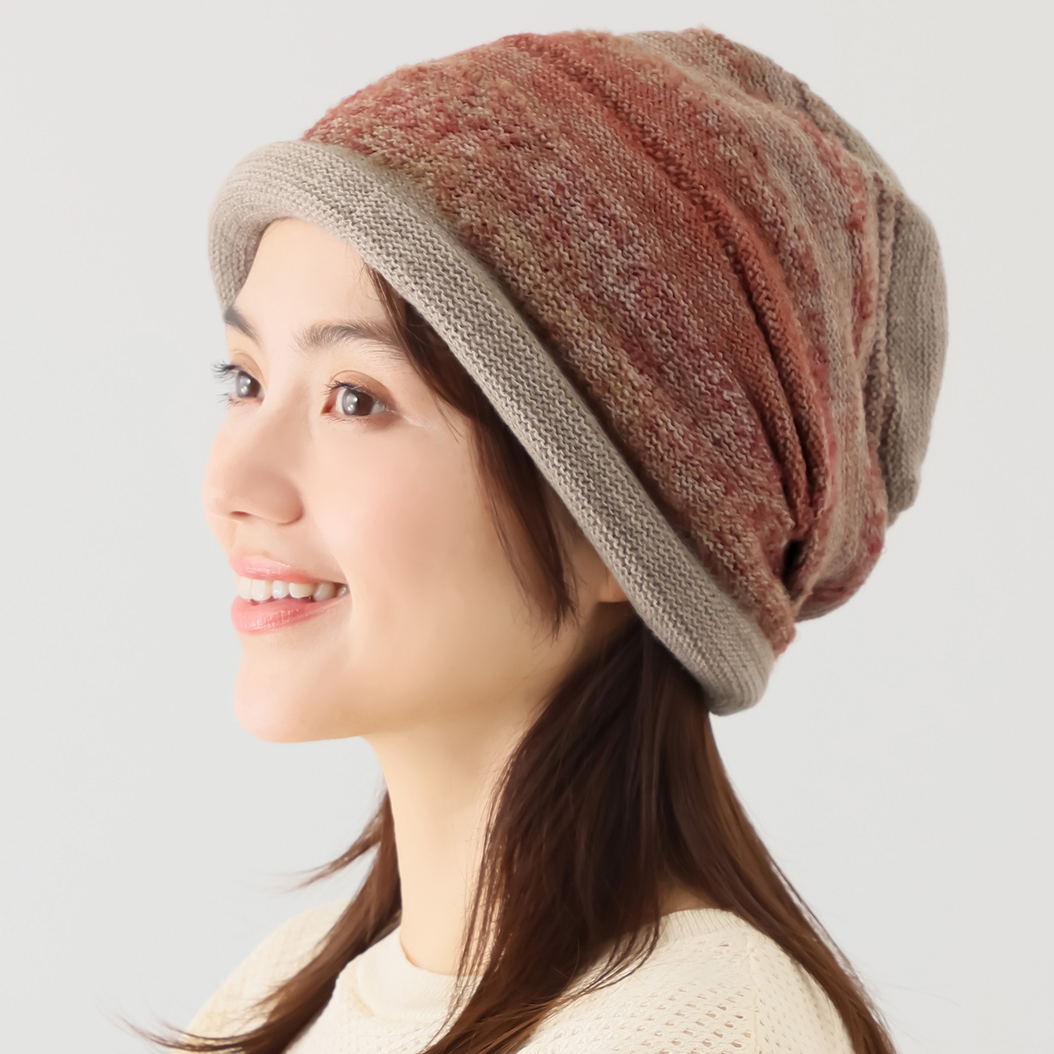 ベル・モード 日本製 ミックスヤーン グラデーション ニット帽子