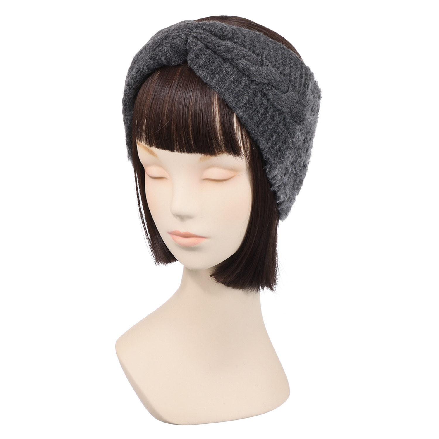 ベル・モード 日本製 タスマニアラムウール混 ファー加工アクセント ２ウェイヘアバンド