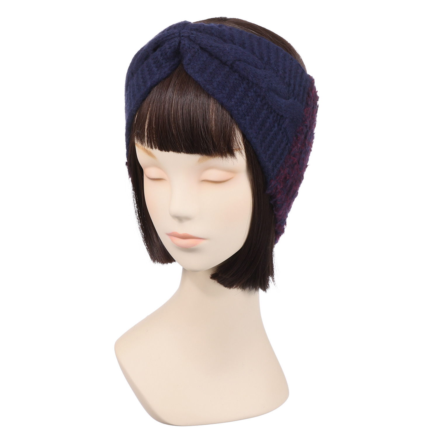 ベル・モード 日本製 タスマニアラムウール混 ファー加工アクセント ２ウェイヘアバンド