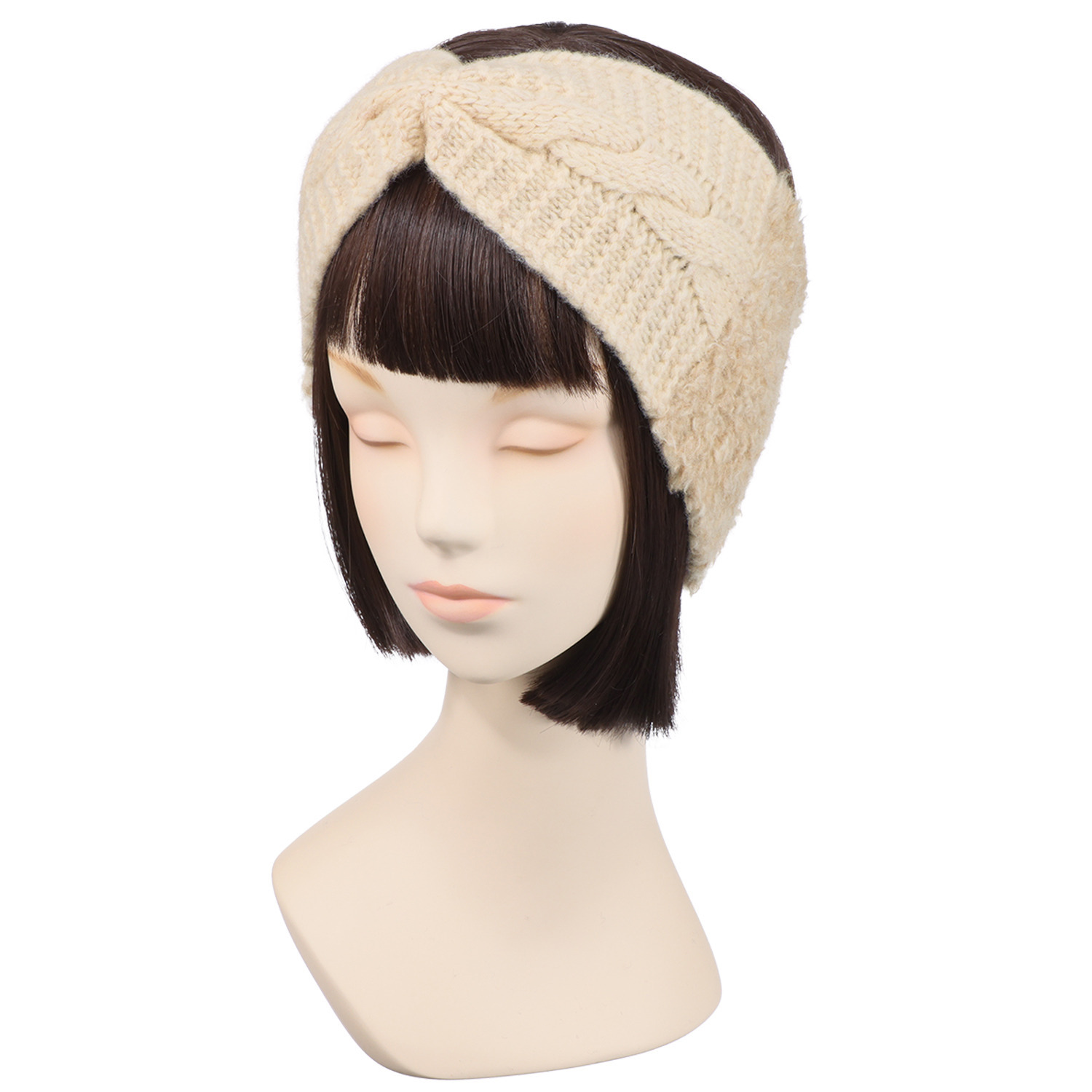 ベル・モード 日本製 タスマニアラムウール混 ファー加工アクセント ２ウェイヘアバンド