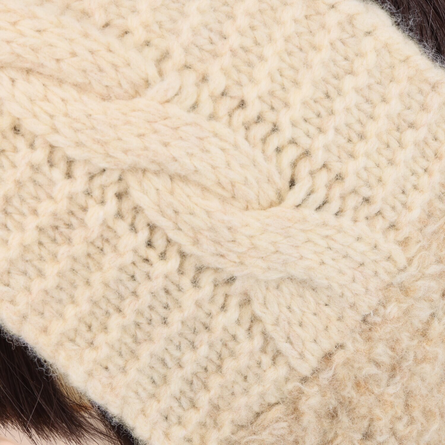 ベル・モード 日本製 タスマニアラムウール混 ファー加工アクセント ２ウェイヘアバンド