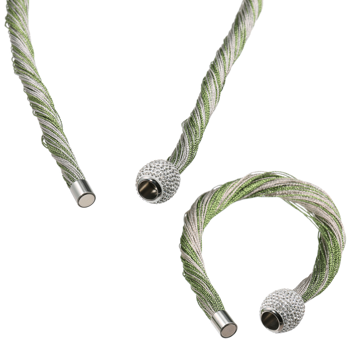 ＣＺ シルキーメタリックコード ネックレス＆ ブレスレットセット