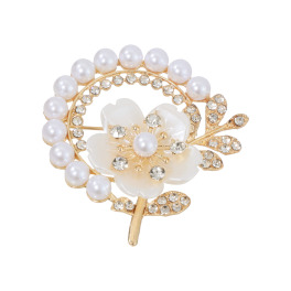 ドンナルマ キラキラブローチ ＜フラワーガラスパール＞