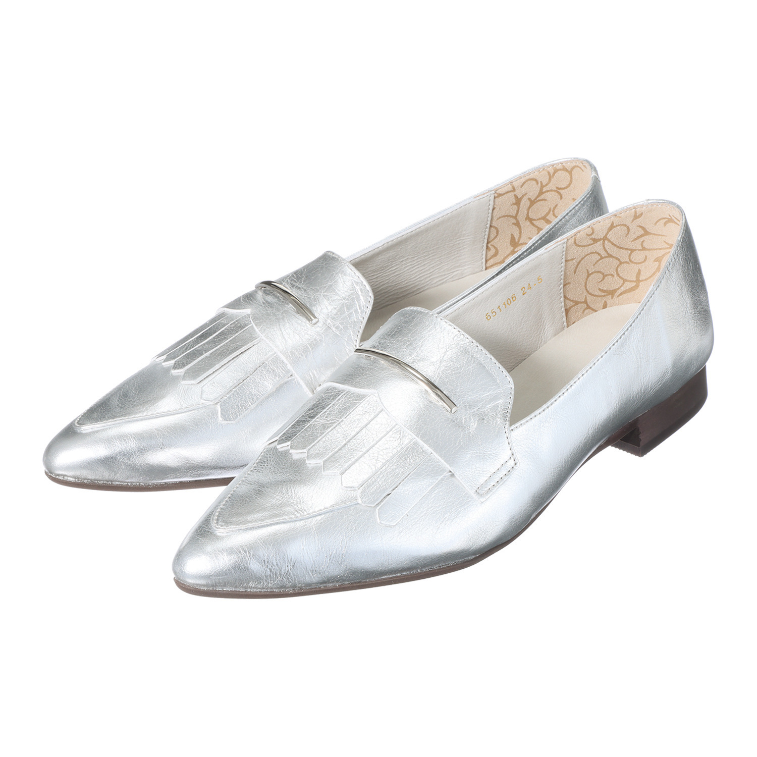 卑弥呼 日本製 牛革 メタルバーアクセント キルトローファー