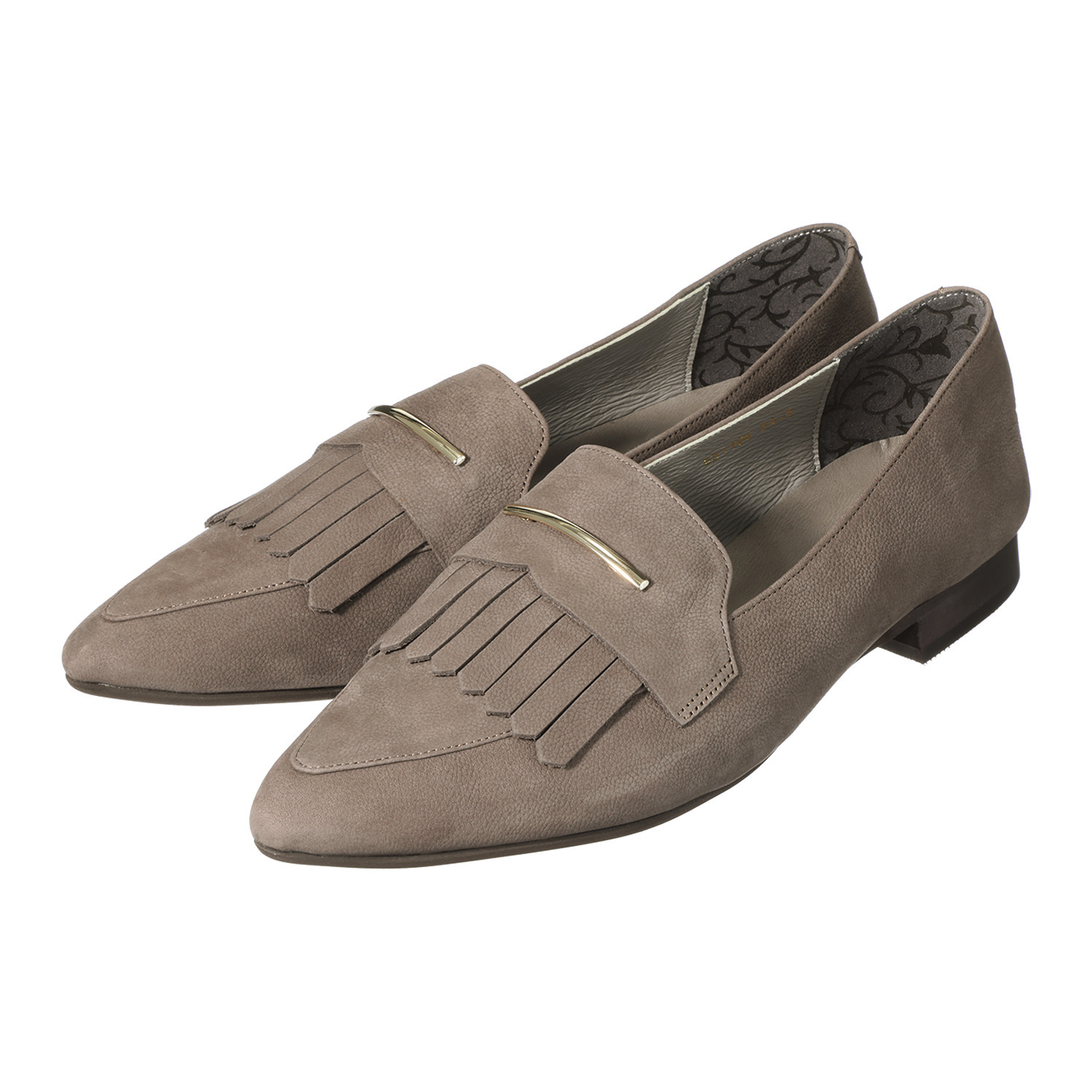 卑弥呼 日本製 牛革 メタルバーアクセント キルトローファー