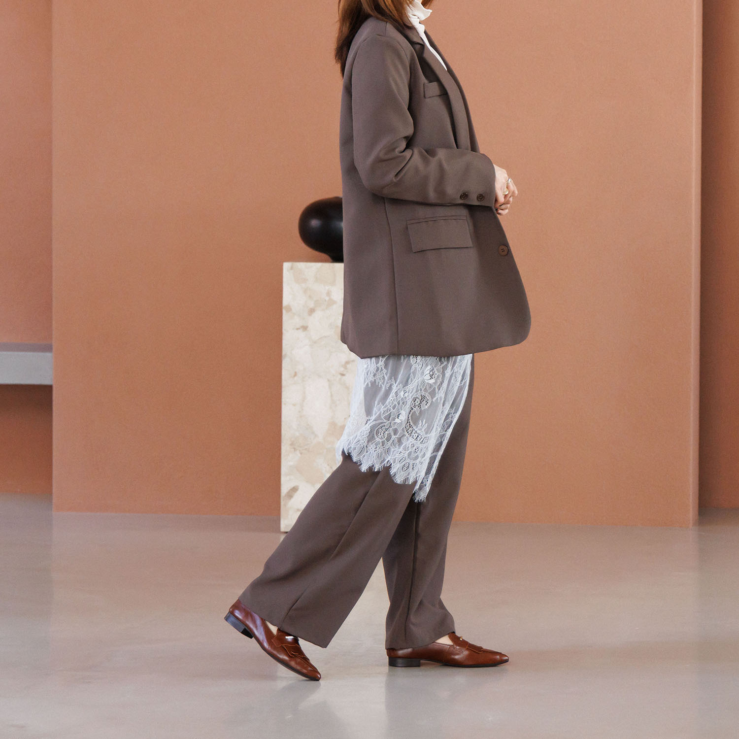 卑弥呼 日本製 牛革 メタルバーアクセント キルトローファー