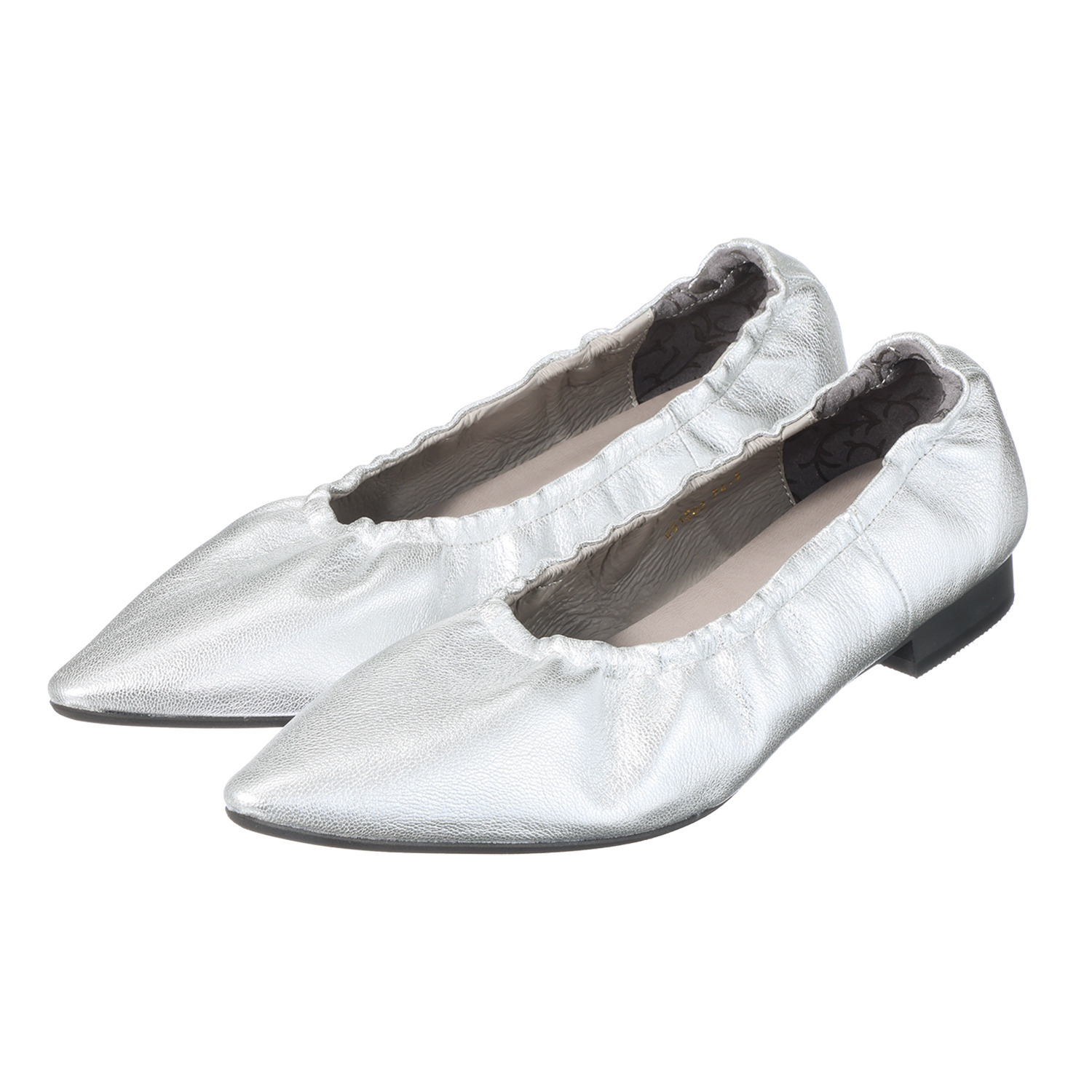 卑弥呼 日本製 レザー　シャーリング フラットパンプス