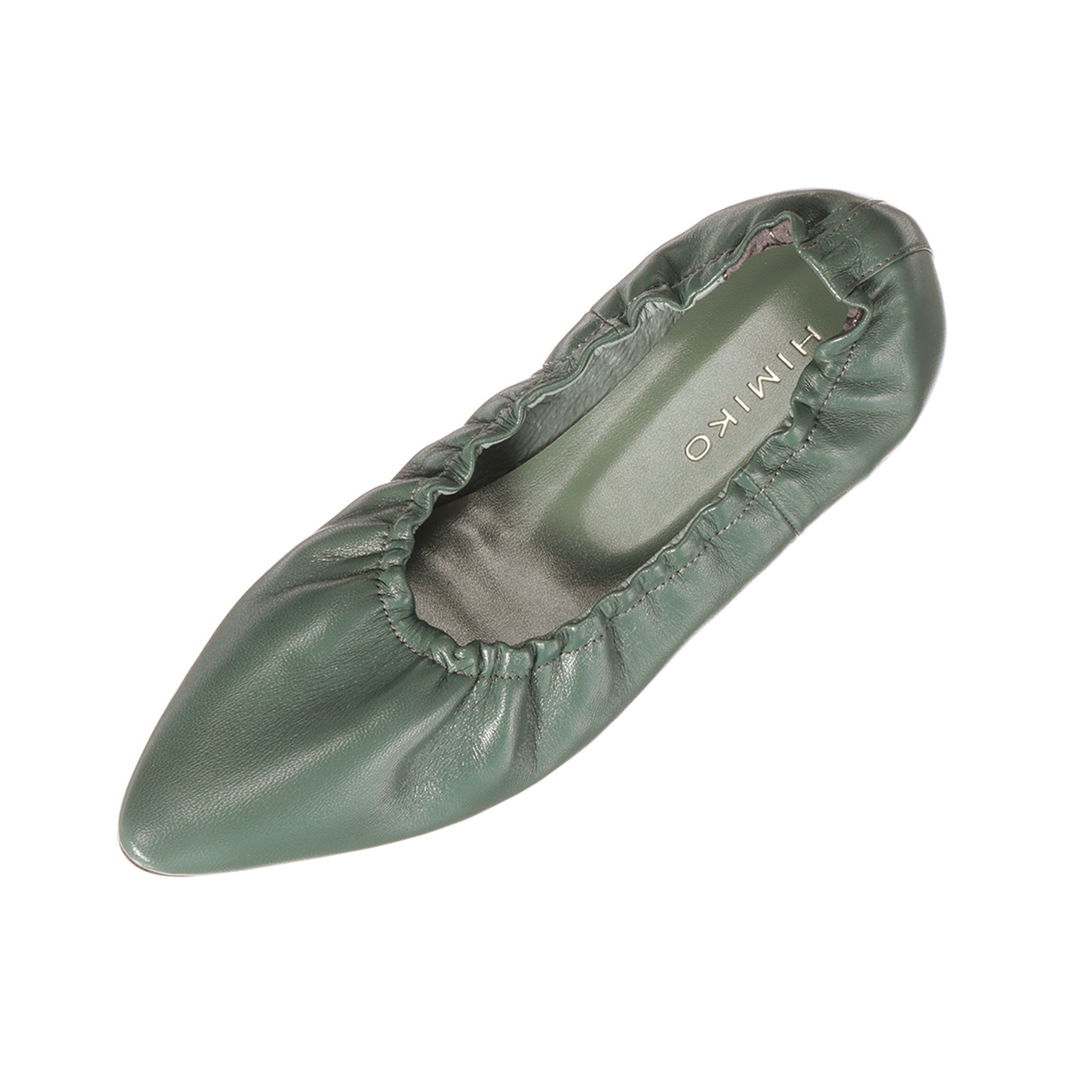 卑弥呼 日本製 レザー　シャーリング フラットパンプス