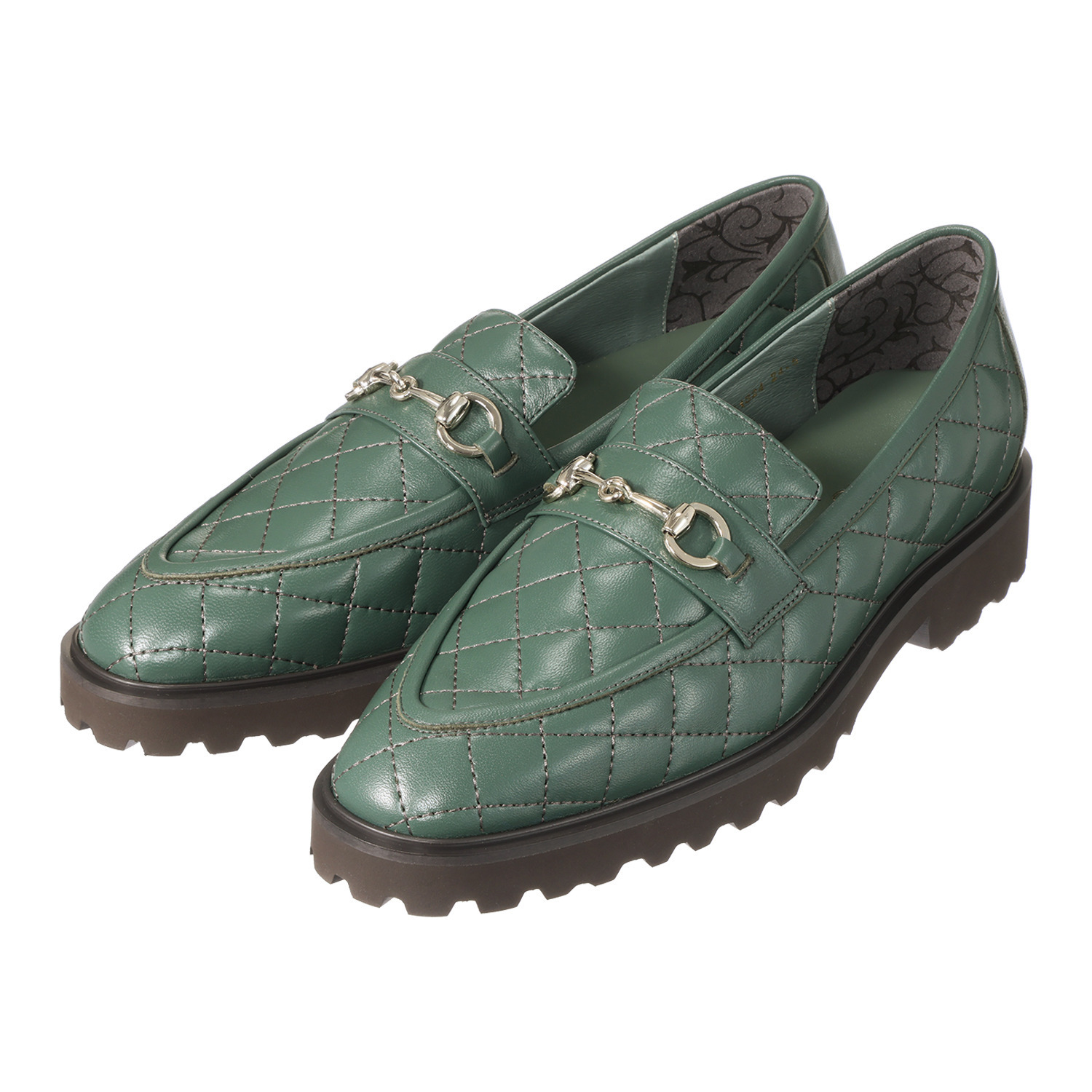 卑弥呼 日本製　はっ水羊革 トラックソール キルティングローファー