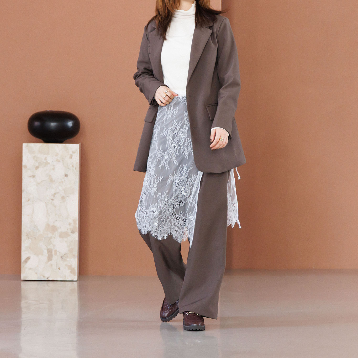 卑弥呼 日本製　はっ水羊革 トラックソール キルティングローファー