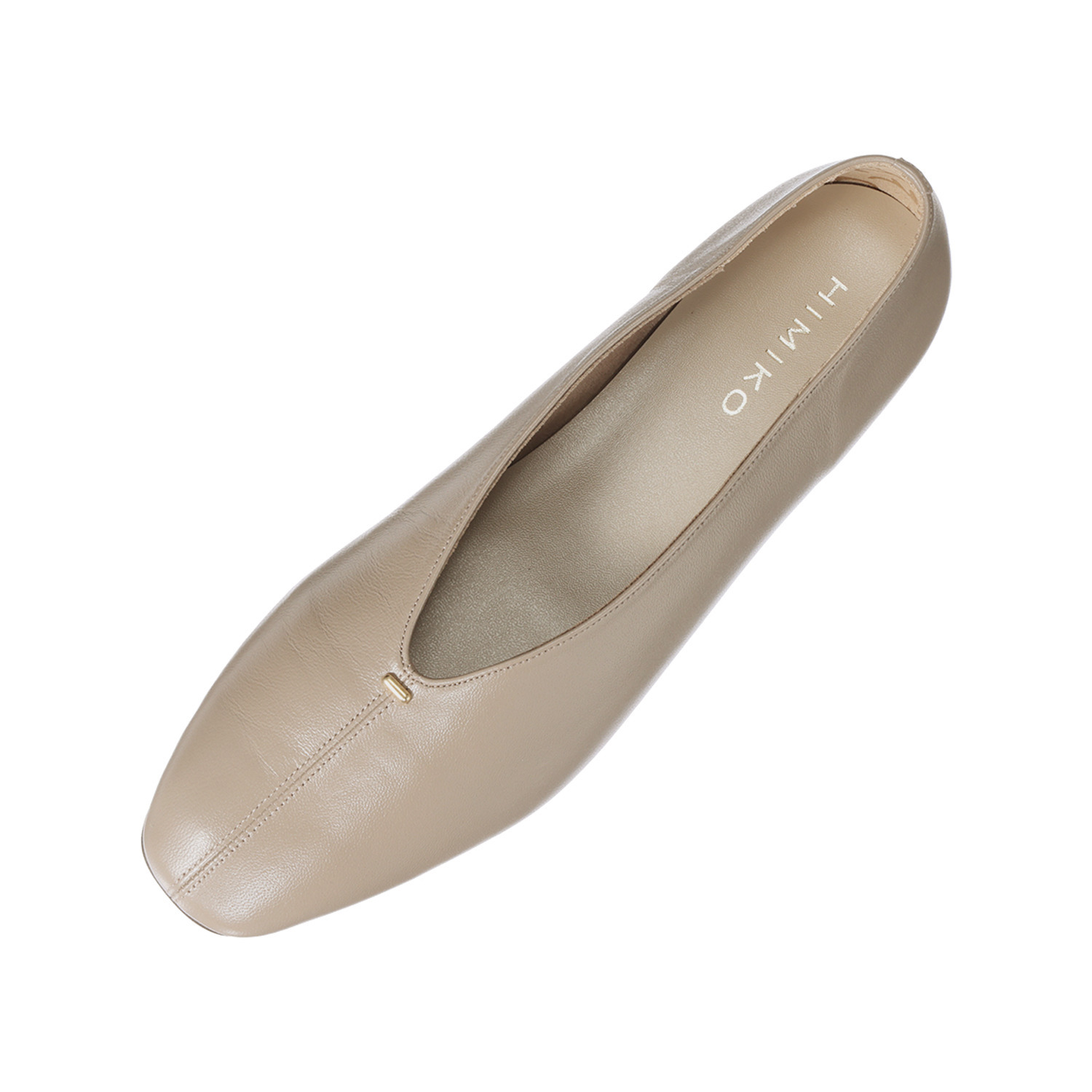 卑弥呼 日本製　はっ水羊革 メタルポイント フラットパンプス