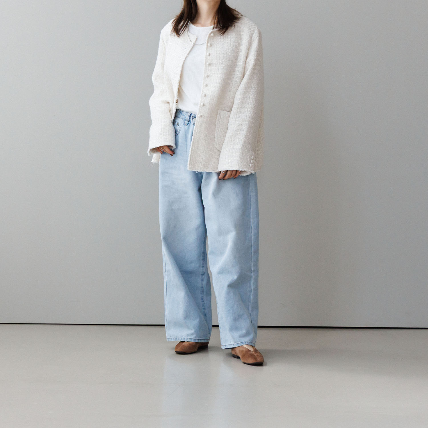 卑弥呼 日本製　はっ水羊革 メタルポイント フラットパンプス