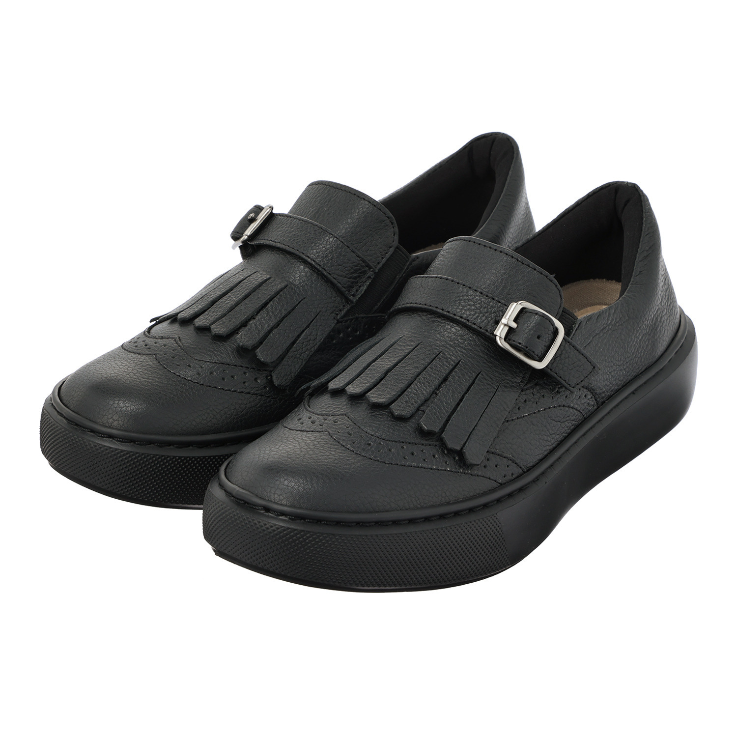 ミズ・ジューヌ 日本製 牛革 キルトデザイン 厚底シューズ