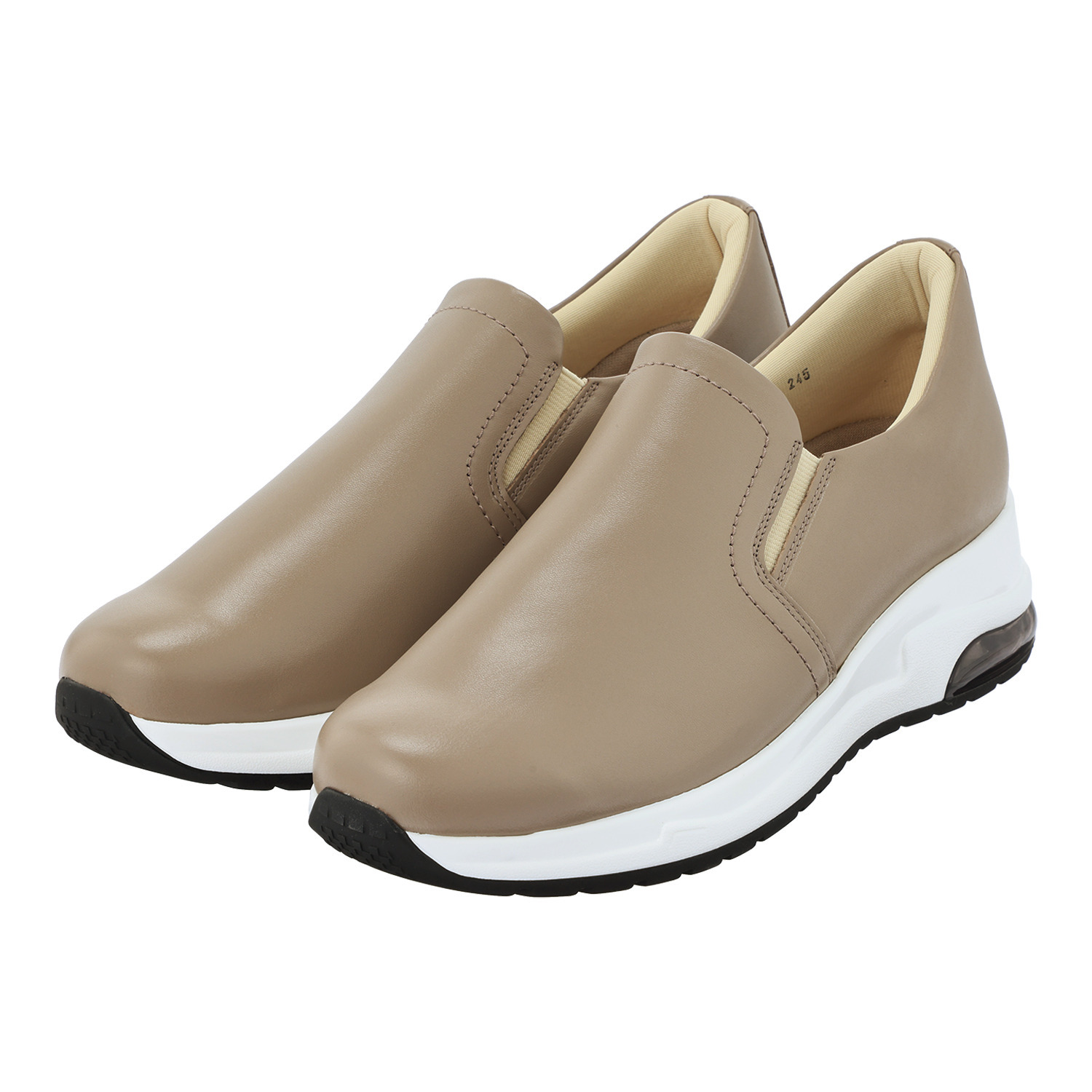 ミズ・ジューヌ 日本製 牛革 厚底スリッポン