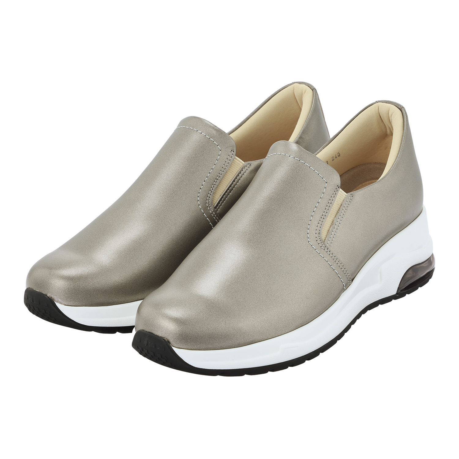 ミズ・ジューヌ 日本製 牛革 厚底スリッポン