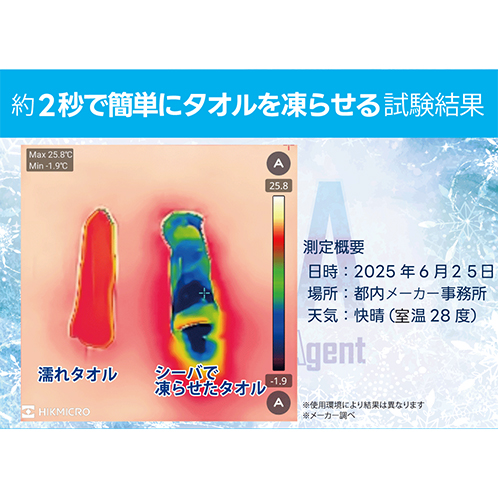 最短２秒で 冷凍タオル完成！ シーバ冷凍剤２本セット