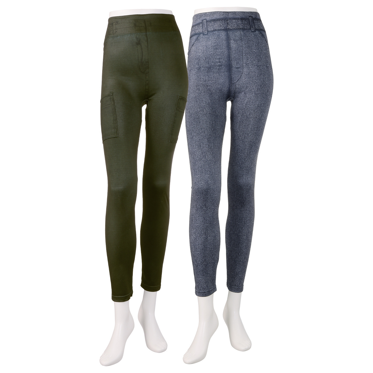 うらぽか ２００デニール 裏起毛 プリントレギンス ２足セット