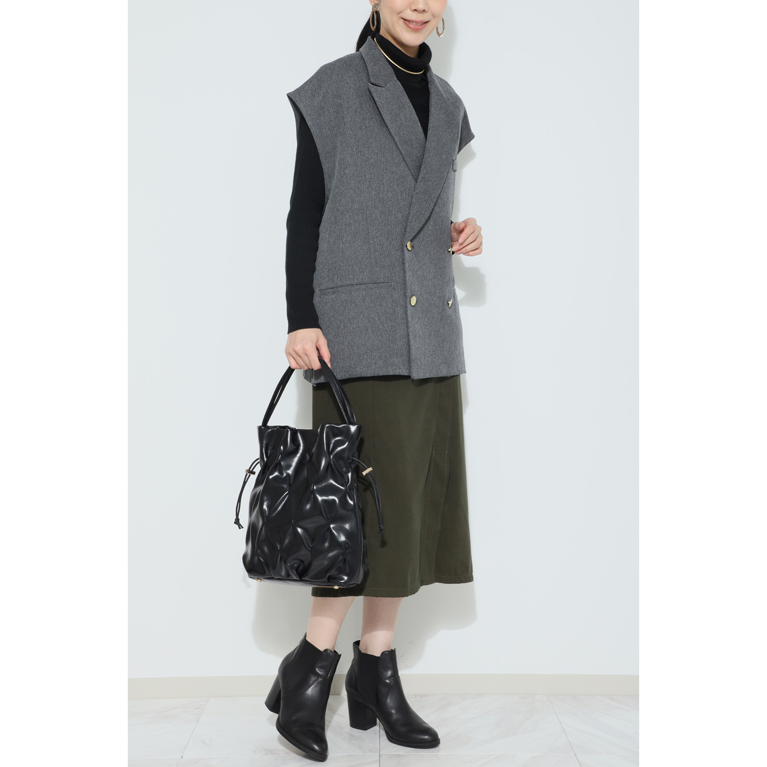 ビースター ダイヤカットシボリ ２ウェイバッグ