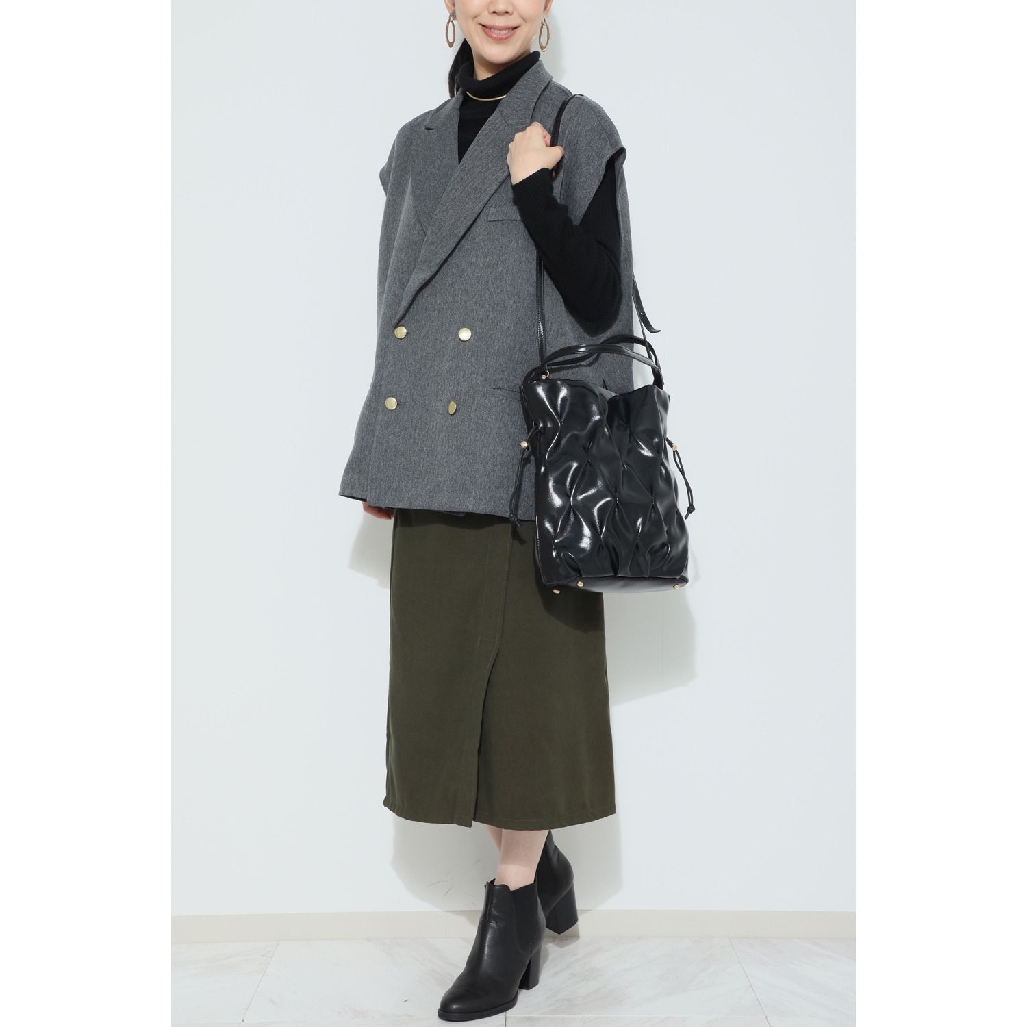 ビースター ダイヤカットシボリ ２ウェイバッグ