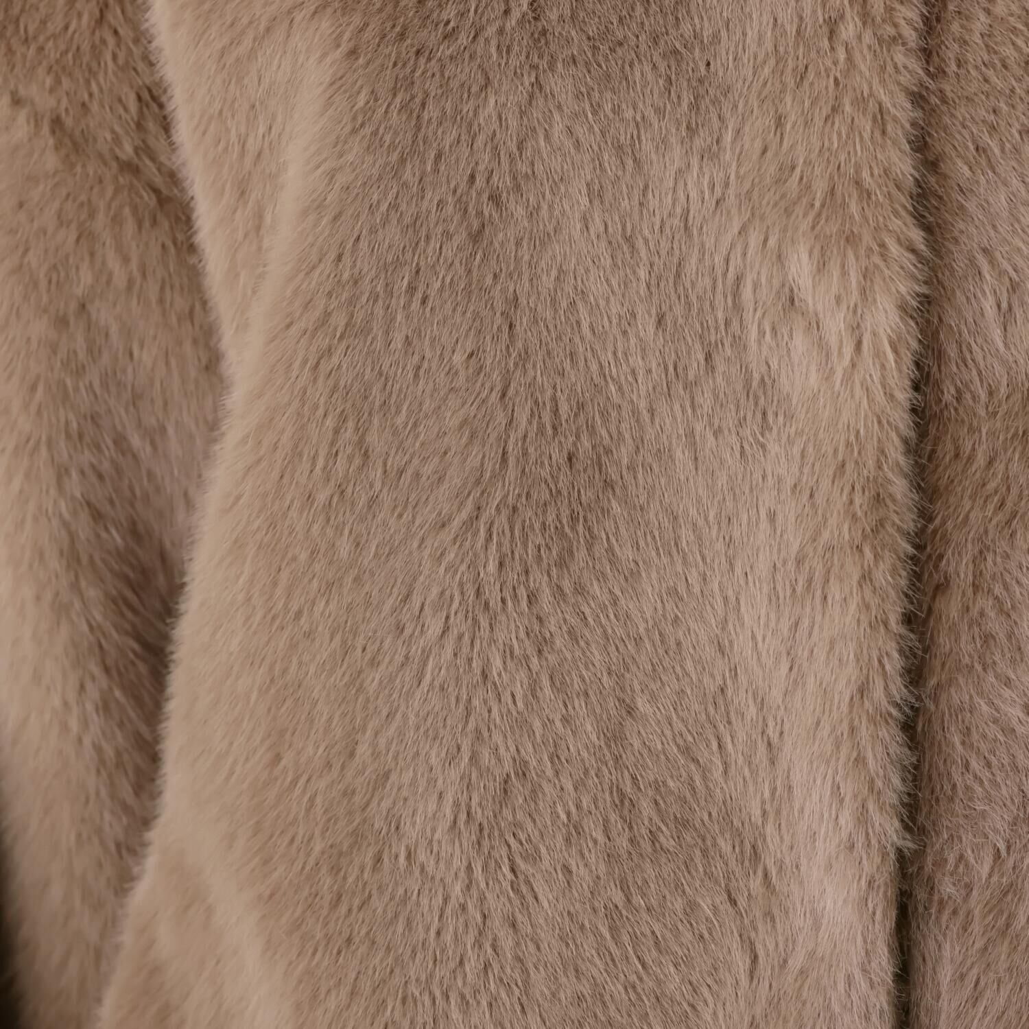 元町ゼラール こだわりの華やか素材 ミンク調フェイクファー スタンドネック ジャケット