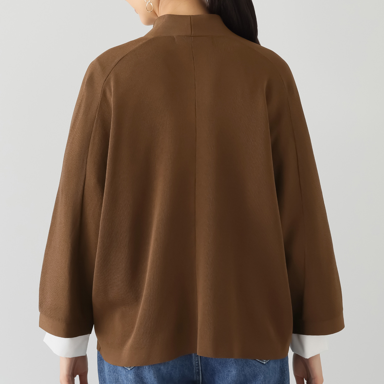 アンベロッペ 繊細な艶としなやかさ 上質アセテートブレンド プレミアムニット トッパージャケット