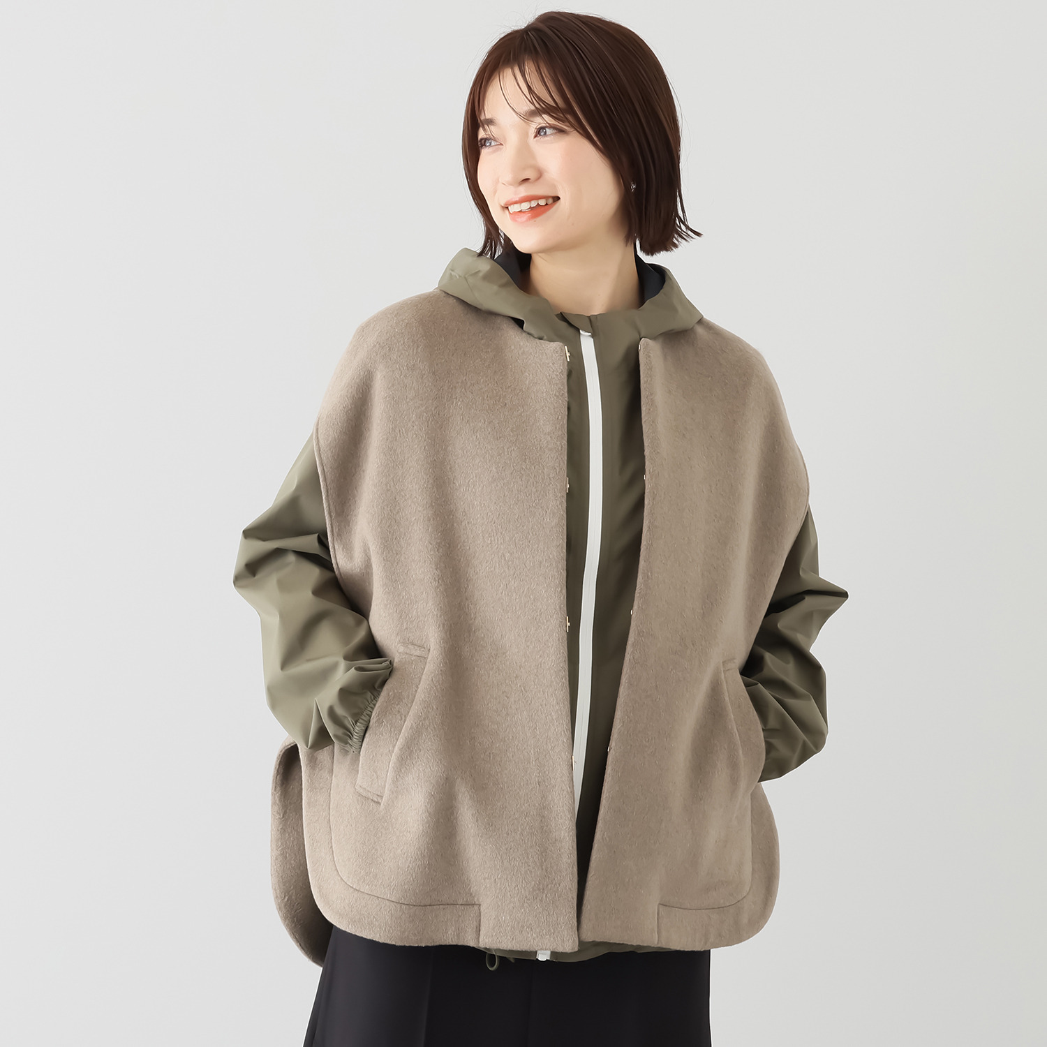 ブラーミン ウール混 コートジレ