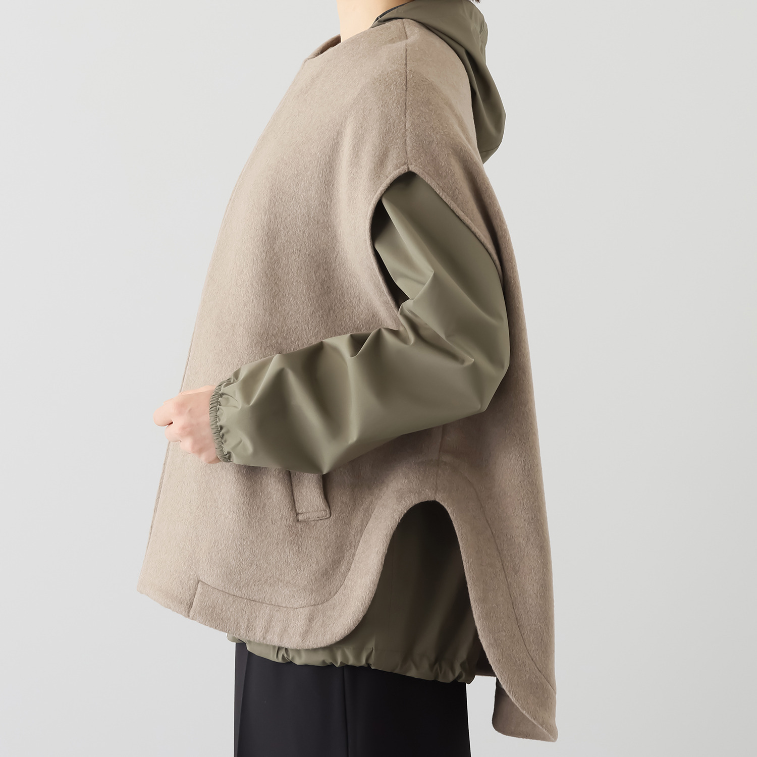 ブラーミン ウール混 コートジレ