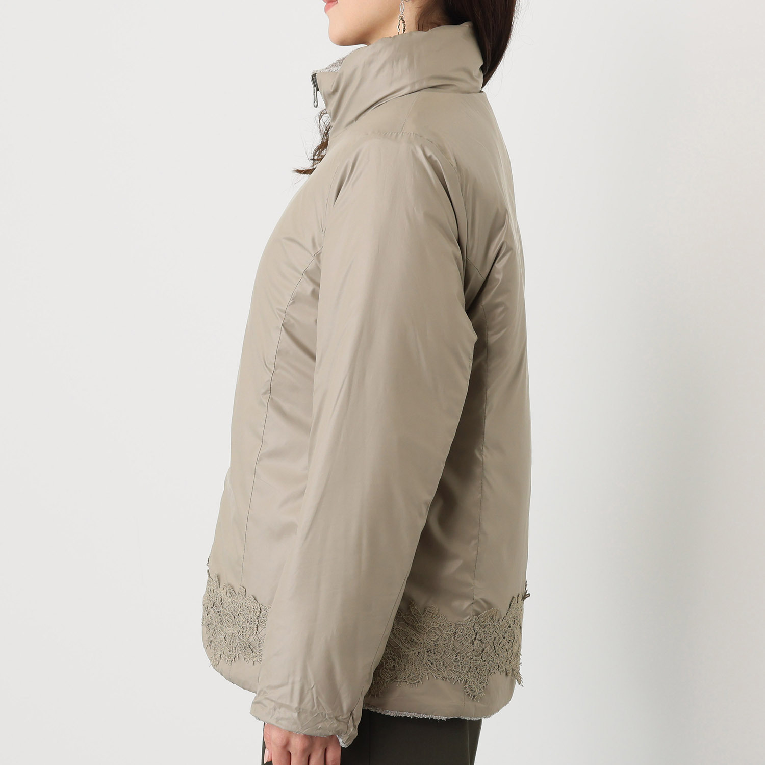 メゾン馬里邑 ツイード リバーシブル 中綿ジャケット