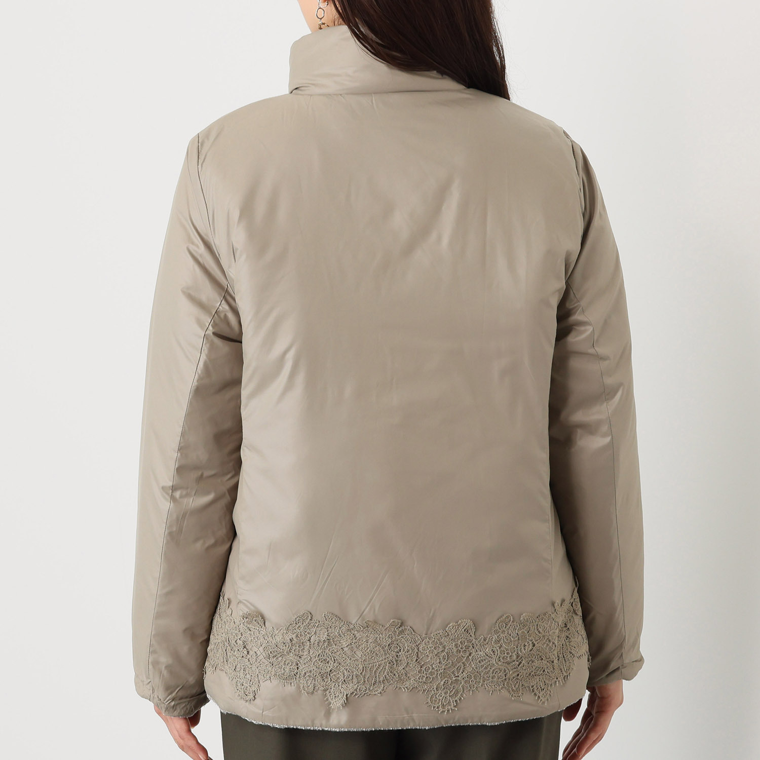 メゾン馬里邑 ツイード リバーシブル 中綿ジャケット