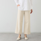 メゾン馬里邑 日本製 ラインストーンアクセント 裏起毛ジャージー パンツ