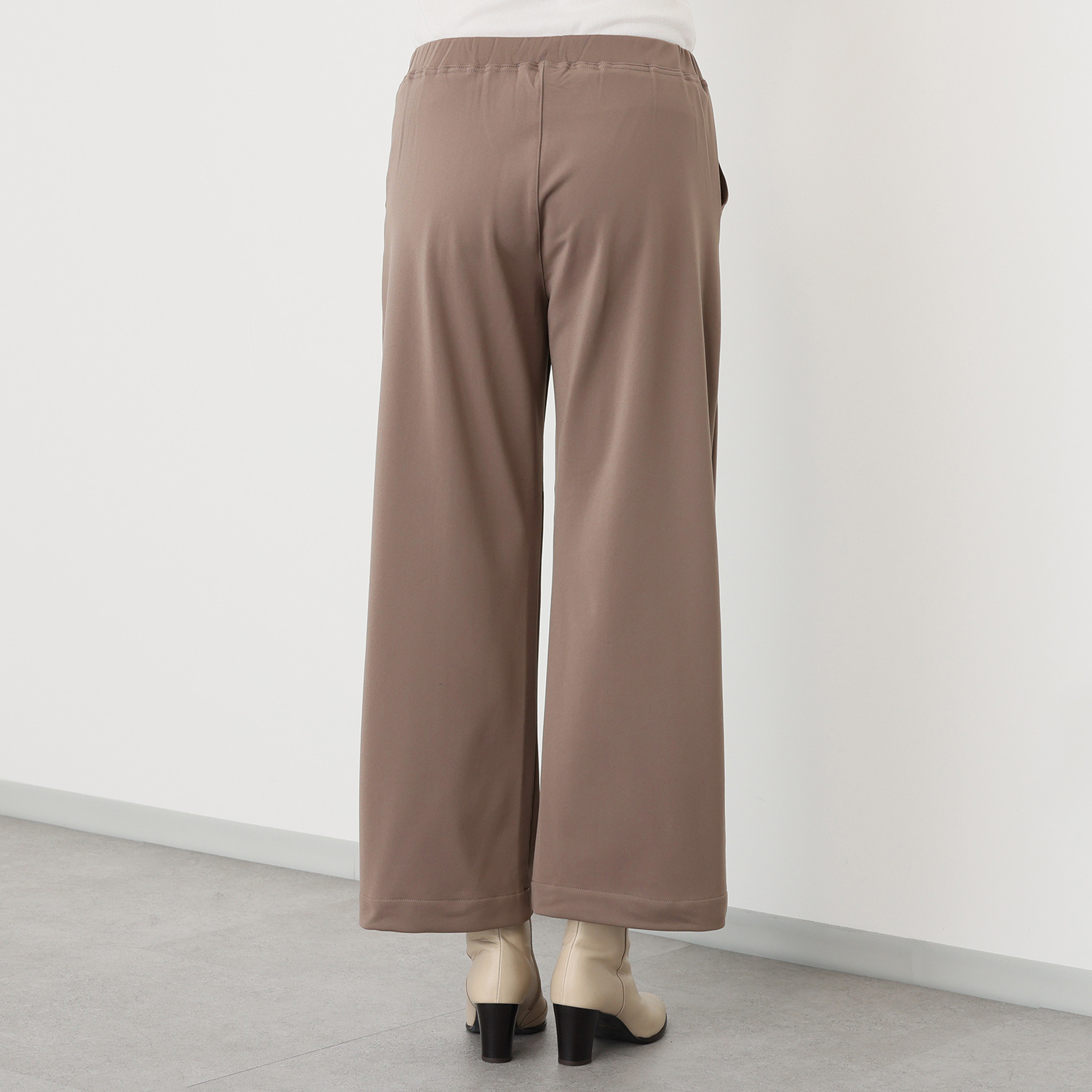 メゾン馬里邑 日本製 ラインストーンアクセント 裏起毛ジャージー パンツ