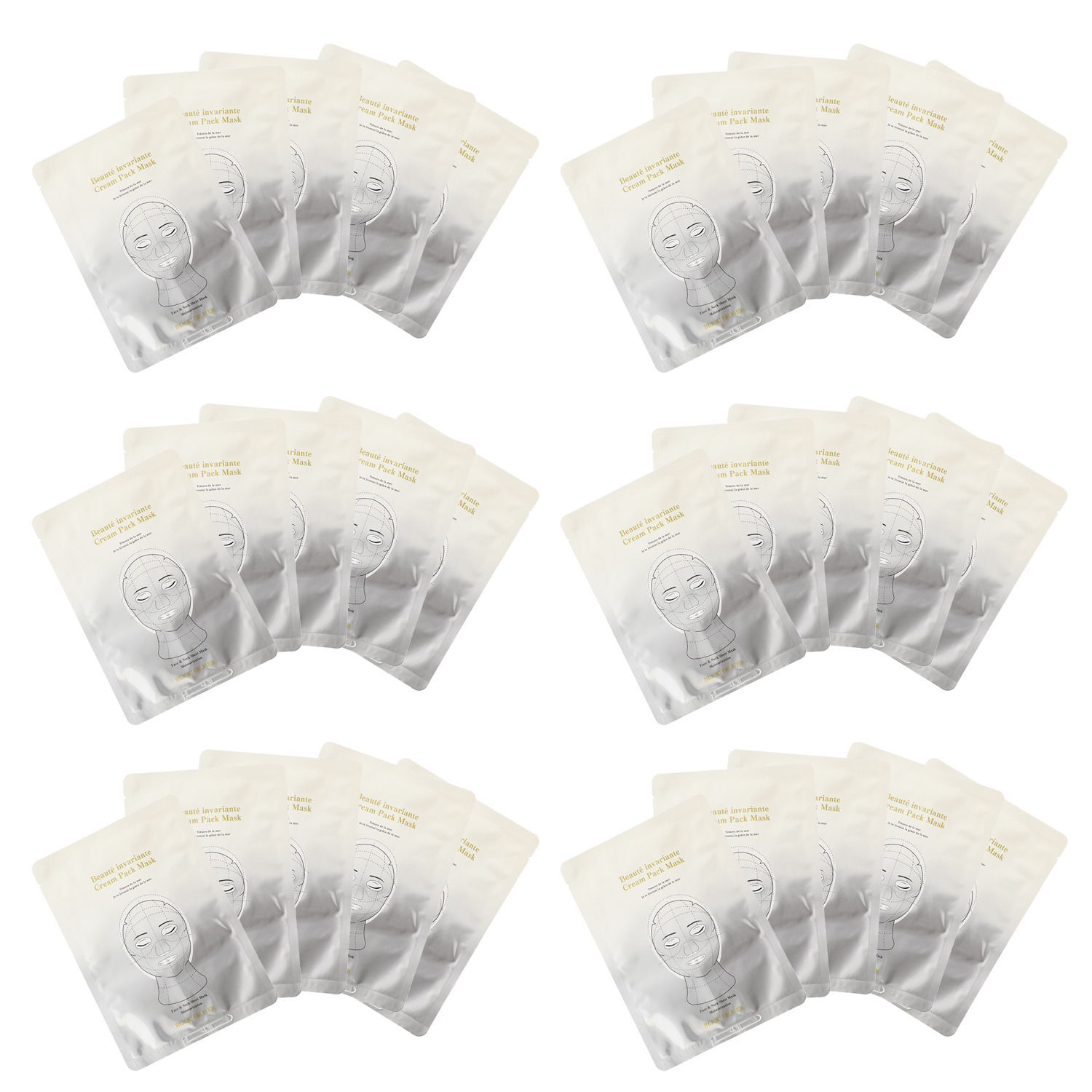 ビジュー　ドゥ　メール 海洋性微生物原料配合 顔から首までケアできる！ ボーテアンバリエンテ クリームパックマスク ３０枚セット 