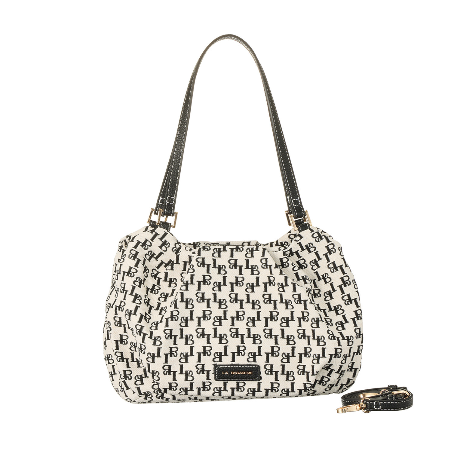 ラ・バガジェリー モノグラムジャガード ２ウェイトートバッグ