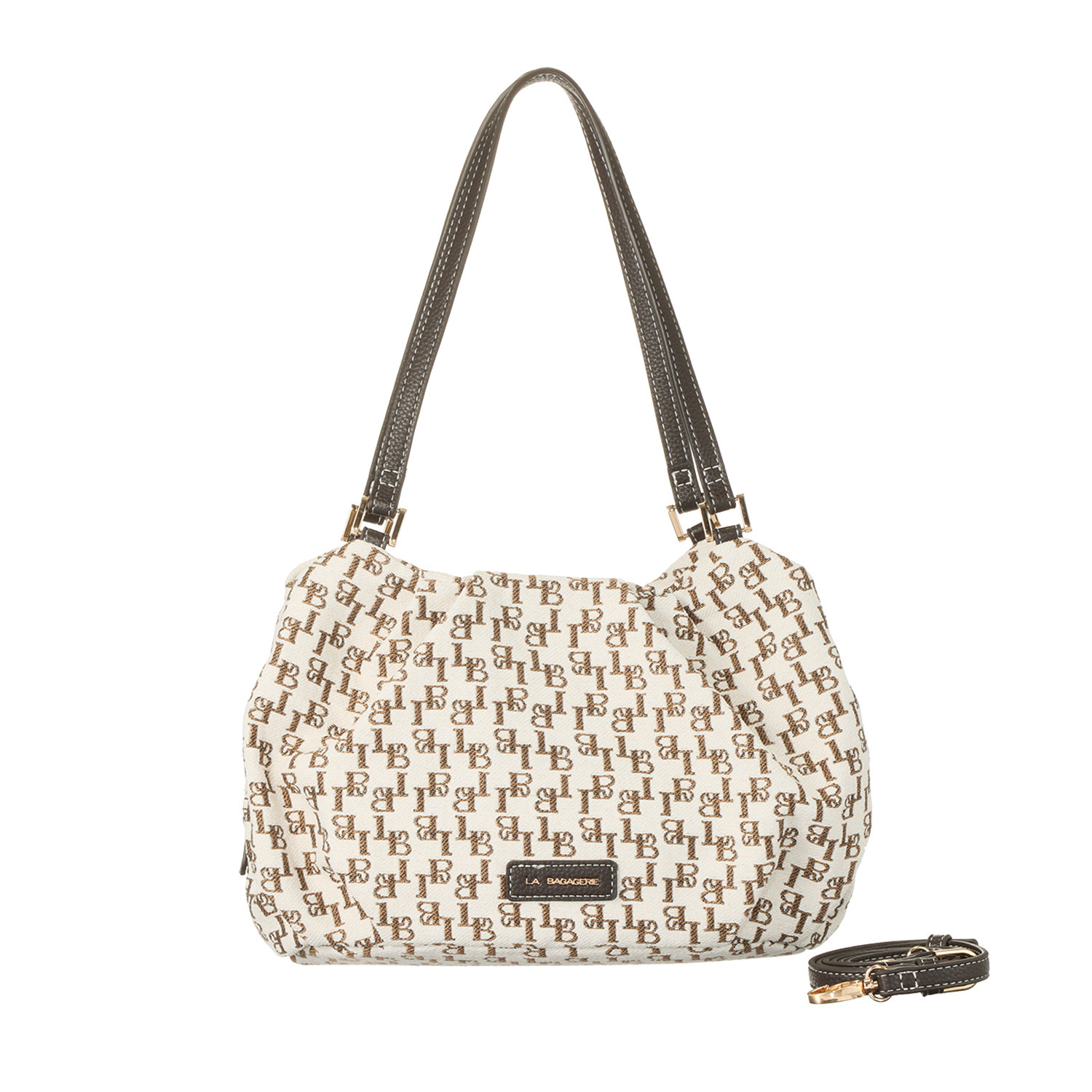 ラ・バガジェリー モノグラムジャガード ２ウェイトートバッグ