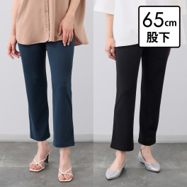 上質ごこち 接触冷感 ソアロン（Ｒ） ストレートパンツ ２色セット ＜股下６５ｃｍ＞
