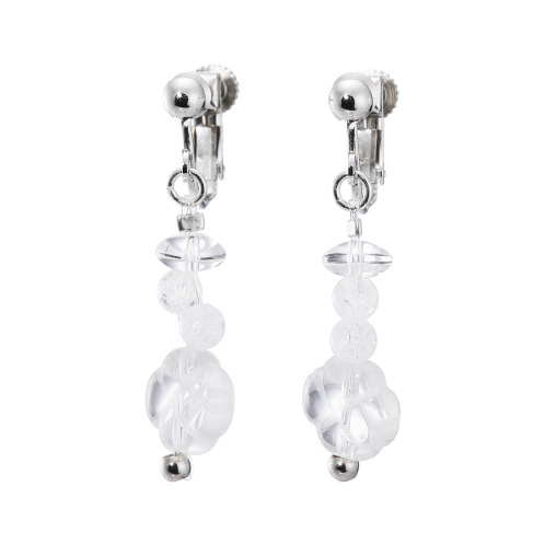 クリスタルバイアビステ ロッククリスタルクォーツ クローバーデザイン イヤリング/ピアス クリスタルバイアビステ ロッククリスタルクォーツ クローバーデザイン イヤリング/ピアス