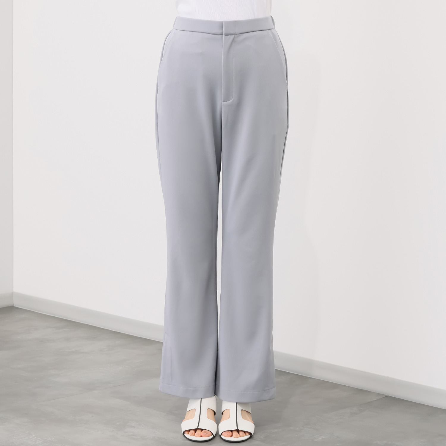 チーロ 接触冷感 ストレッチジョーゼット フレアーパンツ