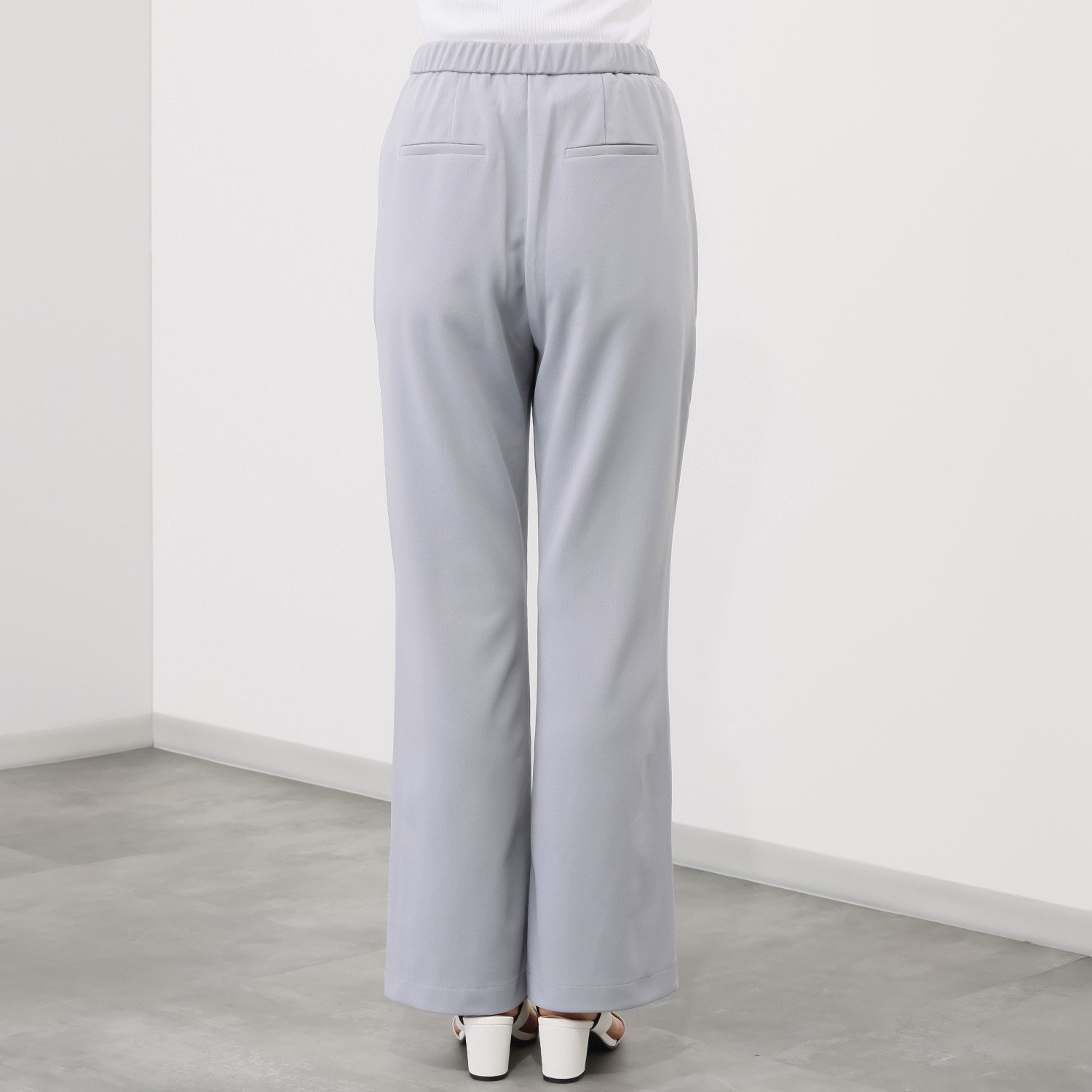 チーロ 接触冷感 ストレッチジョーゼット フレアーパンツ