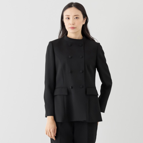 マダムヒロコ バイ ニュイ ブラックフォーマル 洗濯機で洗える! クッションネック ジャケット マダムヒロコ バイ ニュイ ブラックフォーマル 洗濯機で洗える! クッションネック ジャケット