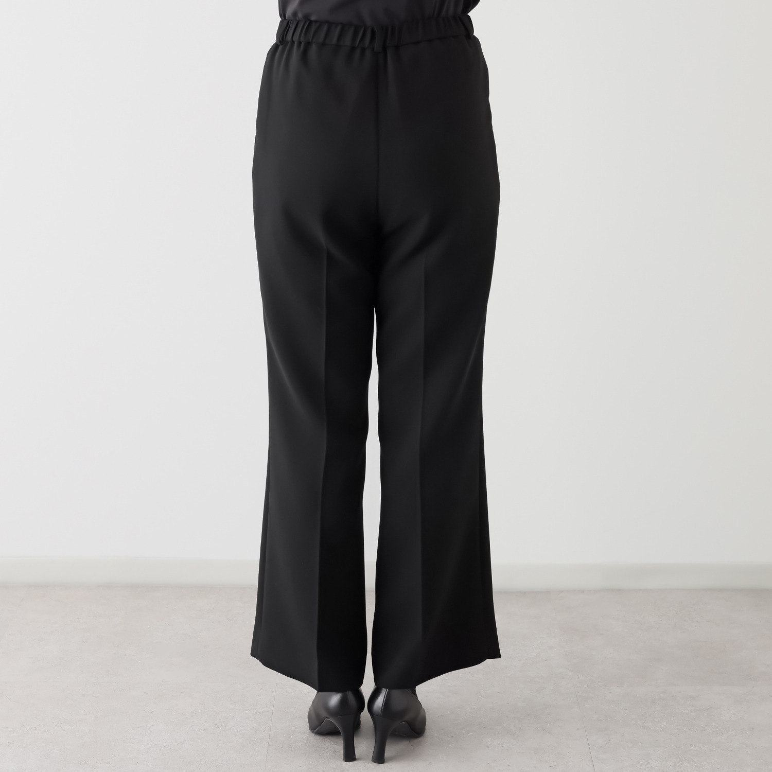 マダムヒロコ バイ　ニュイ ブラックフォーマル 洗濯機で洗える！ セミフレアーパンツ