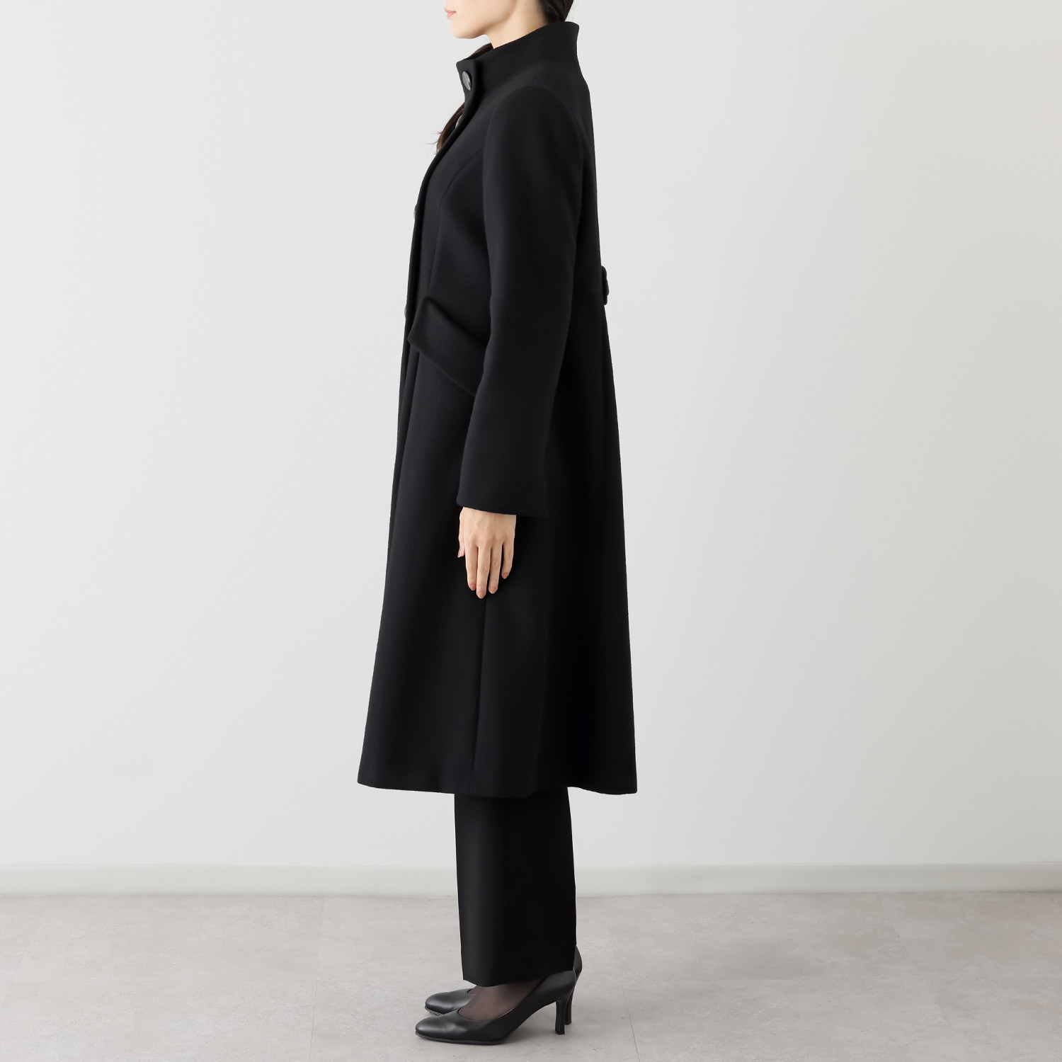 マダムヒロコ バイ　ニュイ ブラックフォーマル 尾州産生地使用 ウール混コート