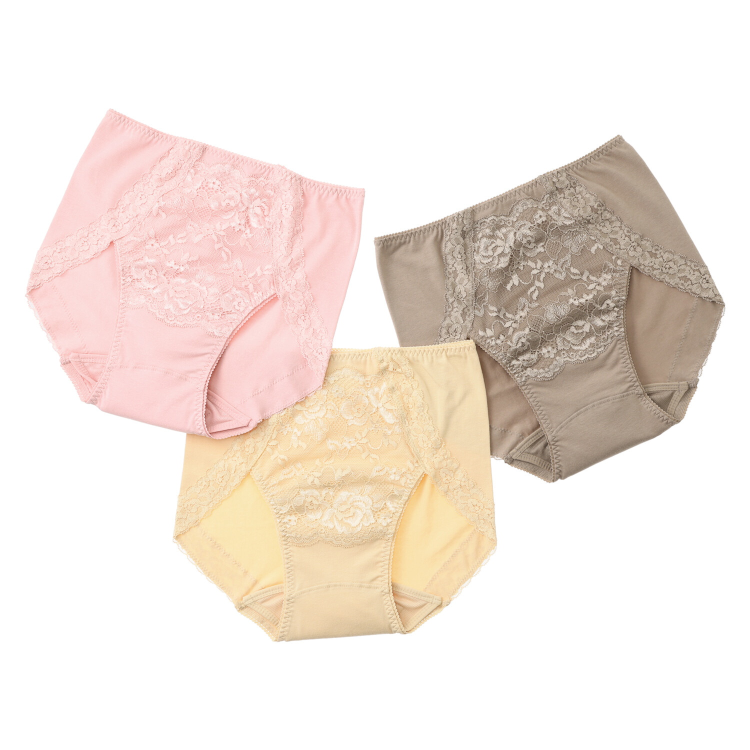サラバディ 東洋紡ランシール使用 吸水・消臭 綿混 レースアクセント ショーツ３枚セット
