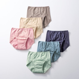 サラバディ 東洋紡ランシール使用 吸水・消臭 綿混 レースアクセント ショーツ３枚セット