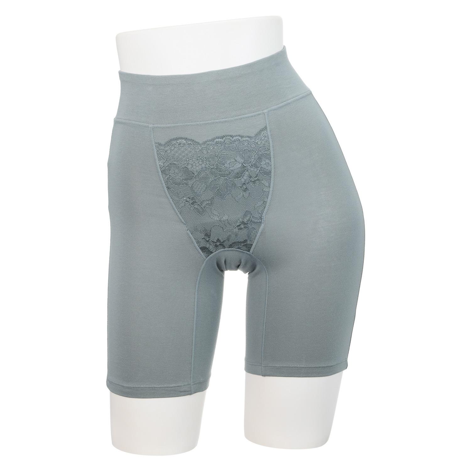 サラバディ 東洋紡ランシール使用 吸水・消臭 綿混 レースアクセント ロングショーツ２枚セット