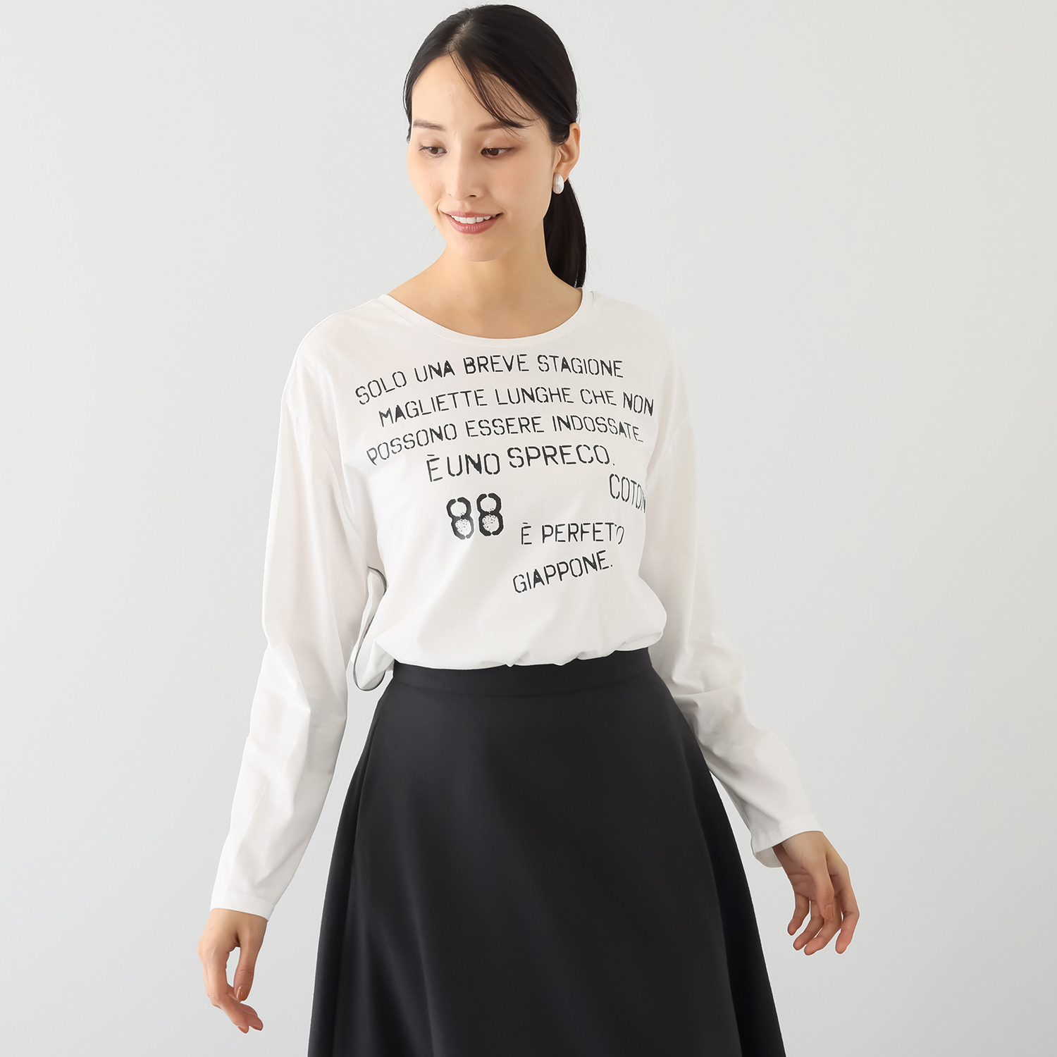 クオリー ロゴメッセージ ロングＴシャツ