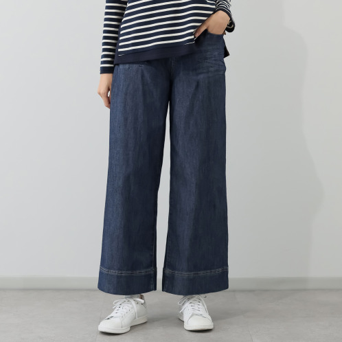 ノーボノーボ ホワイトヤーンデニム ワイドパンツ ノーボノーボ ホワイトヤーンデニム ワイドパンツ