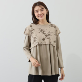 レ・ラリック フラワーアート レイヤードチュニック